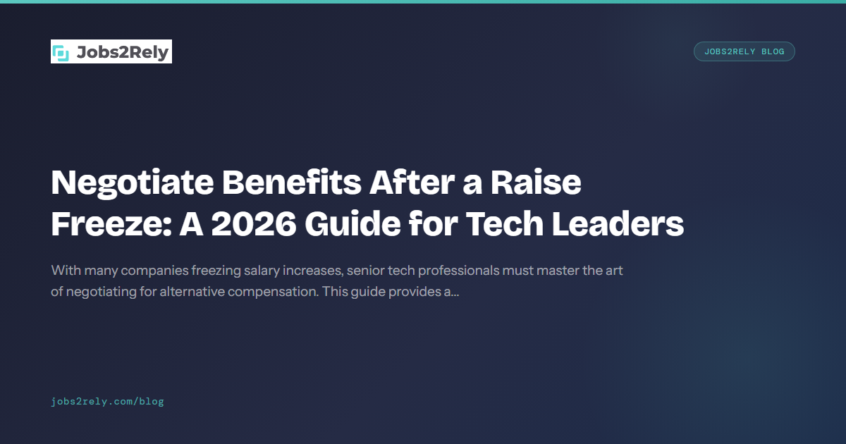 Negotiate Benefits After a Raise Freeze: A 2026 Guide for Tech Leaders