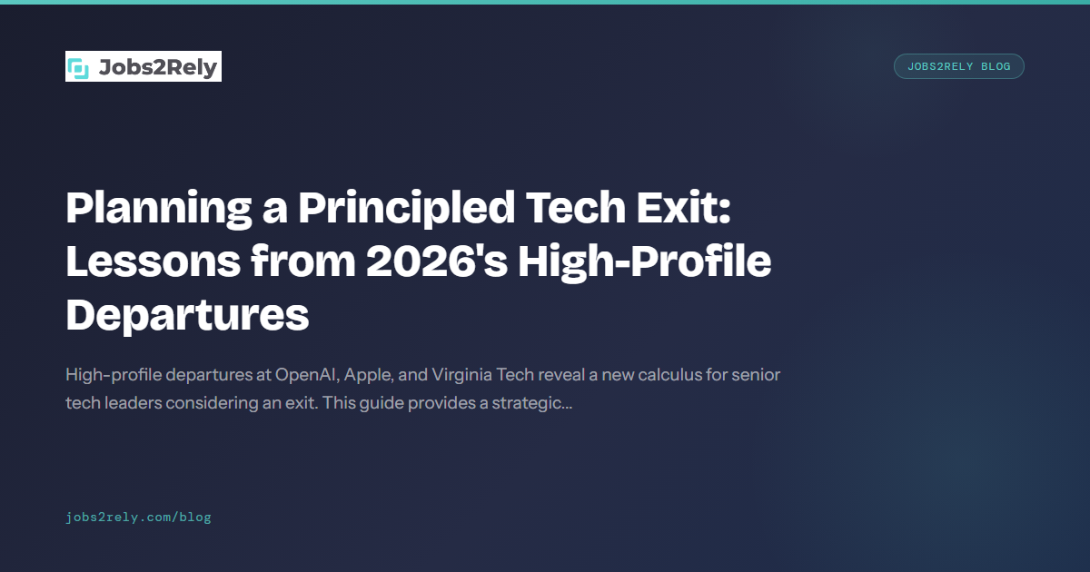 Planning a Principled Tech Exit: Lessons from 2026's High-Profile Departures