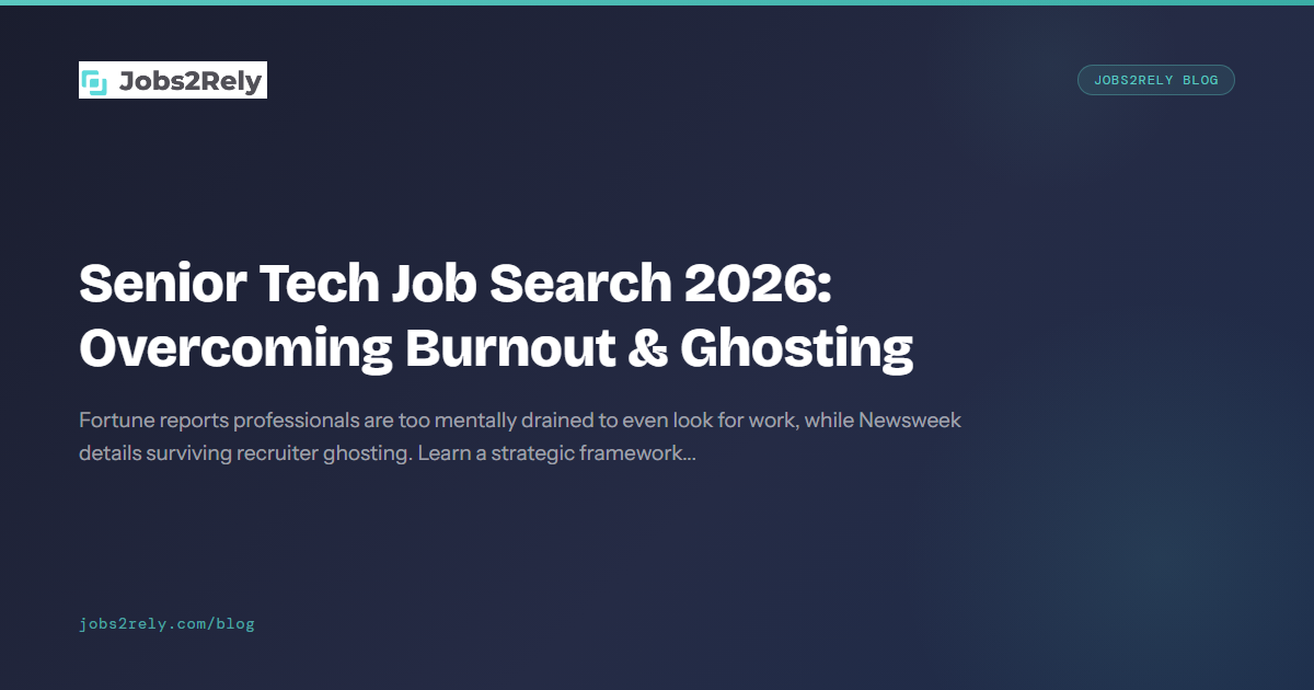Senior Tech Job Search 2026: Overcoming Burnout & Ghosting