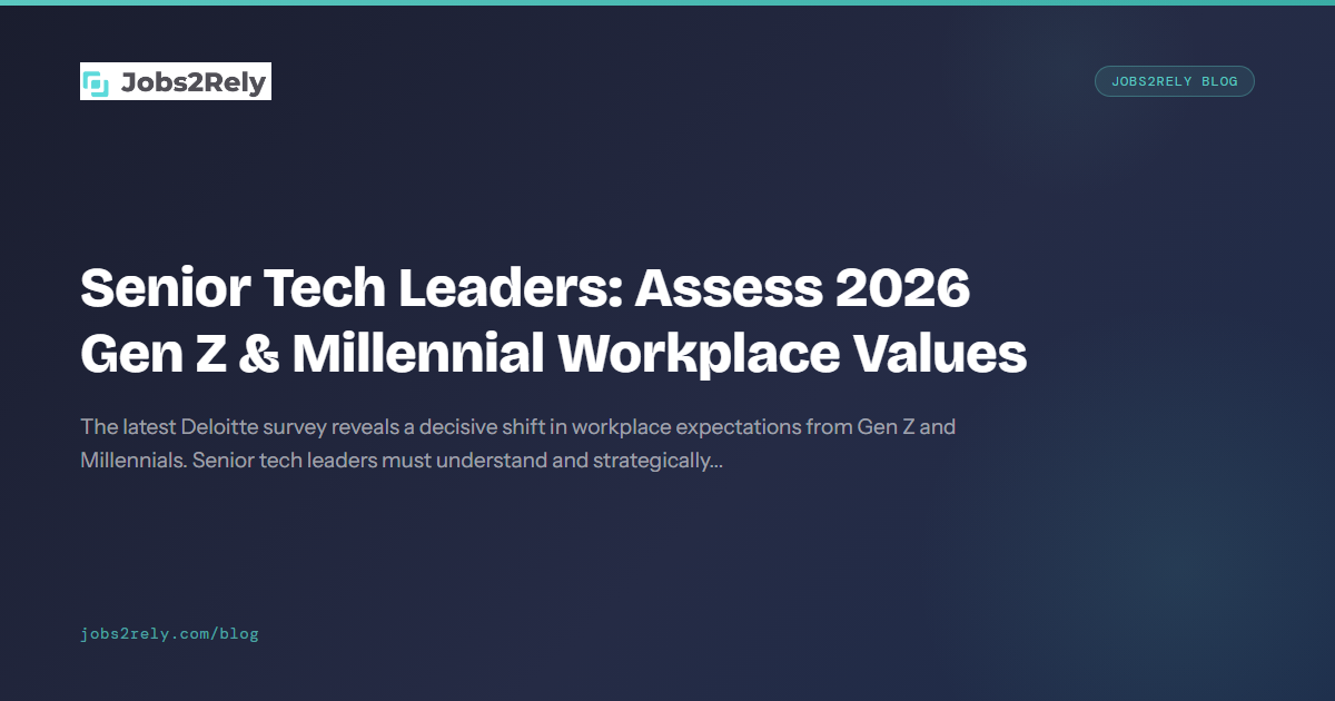 Senior Tech Leaders: Assess 2026 Gen Z & Millennial Workplace Values